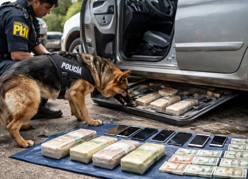 VIDEO | Gracias al can Mau hallaron más de 11 kilos de cocaína ocultos en un auto